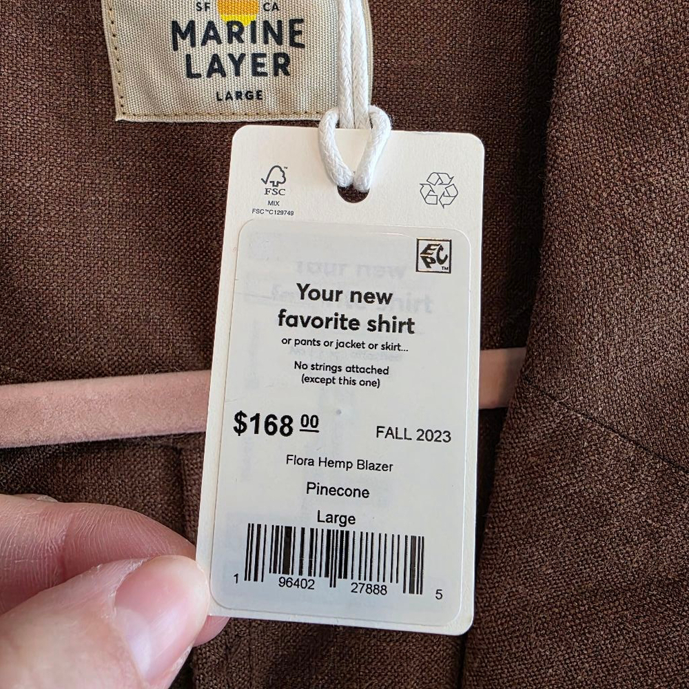 Women's Marine Layer Brown Blazer Size L - Picture 8 of 9